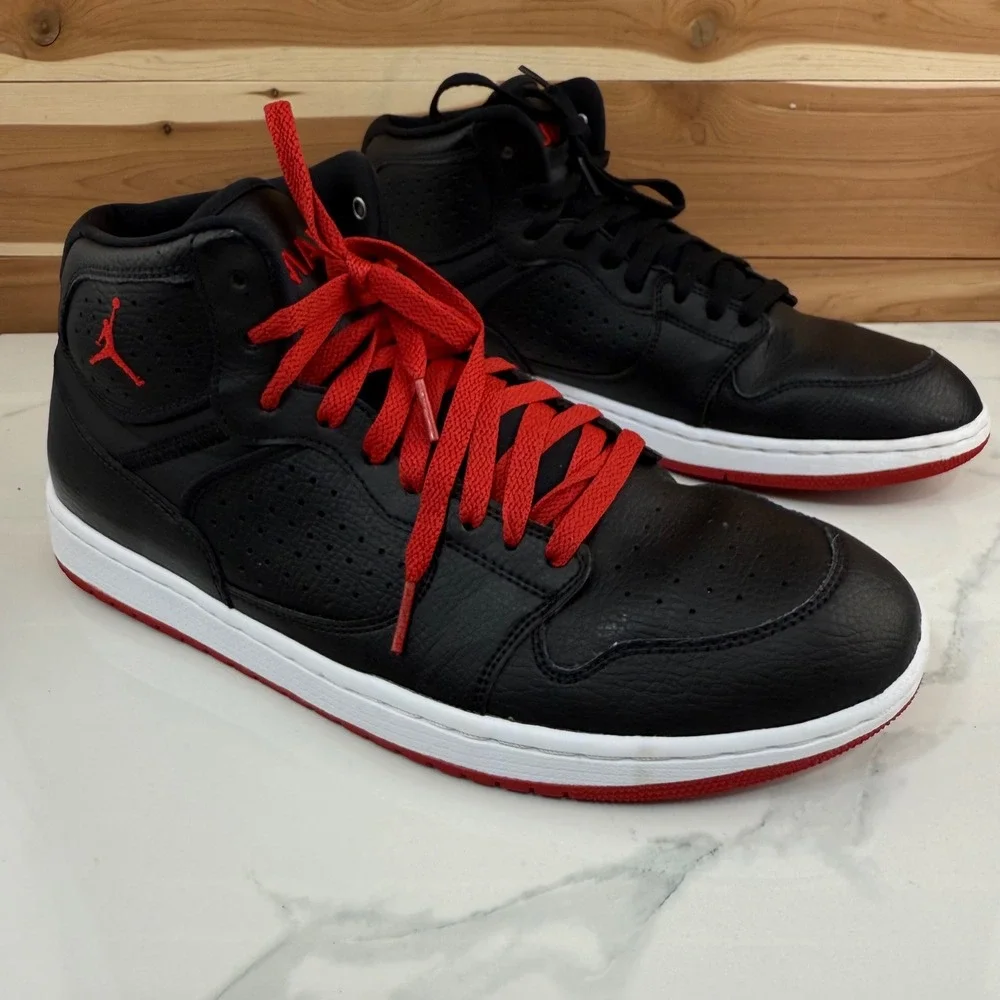 Jordan Nike Access Basketball‎ Shoes Black/Gym Red/White Size 11.5